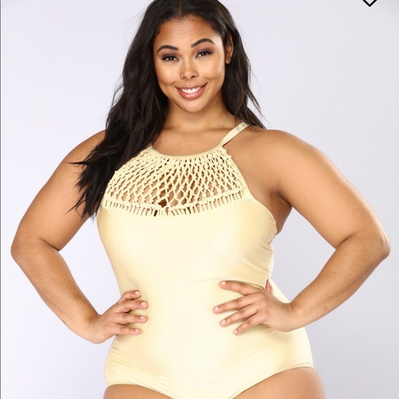 gold bathing suit plus size